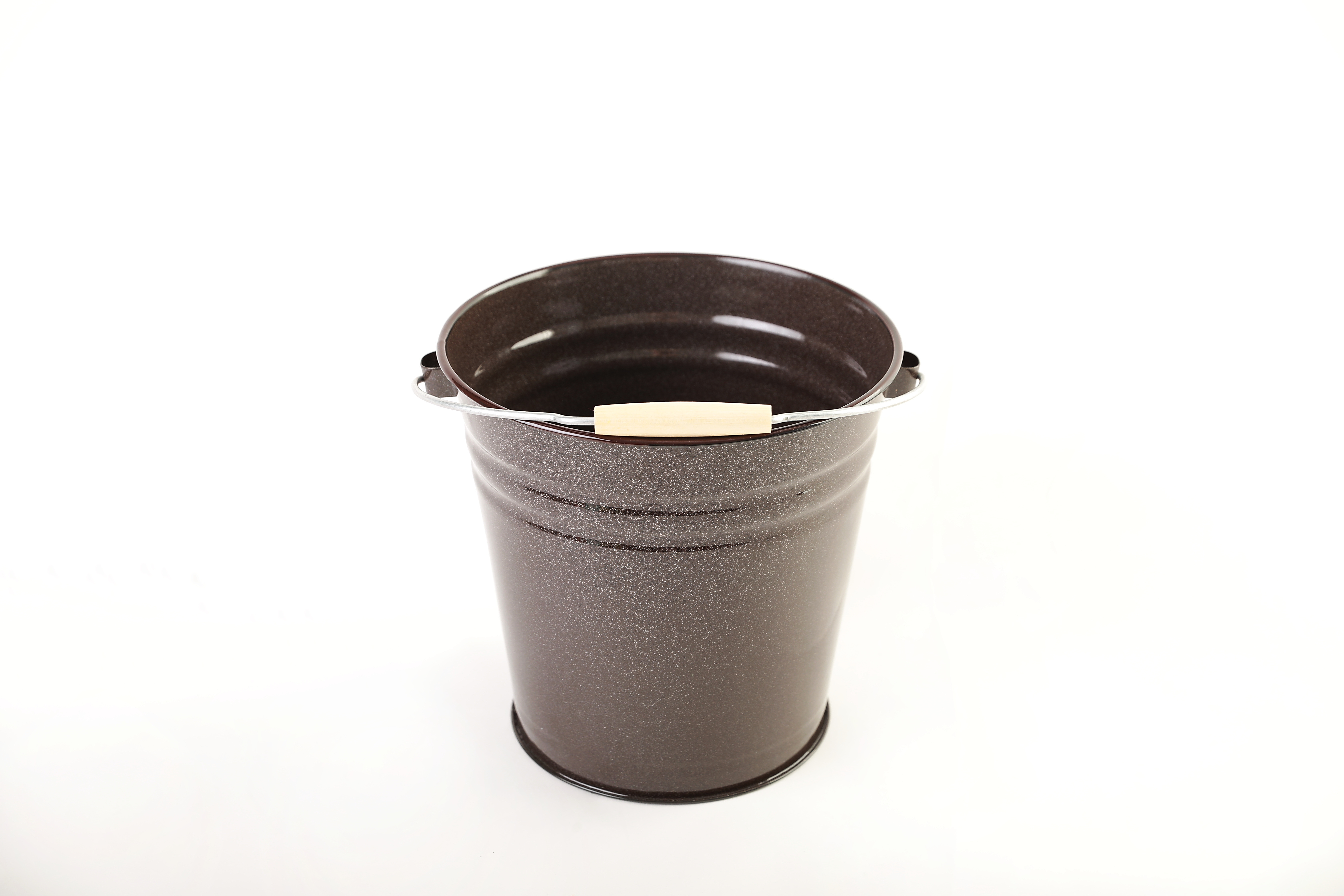 Vedro smaltované 28 cm, 12L hnedé