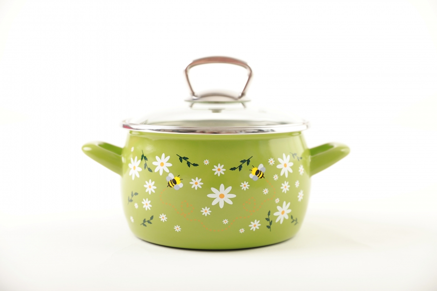 Metalac smaltovaný hrniec s pokrievkou 20cm - 4,00L VČELA