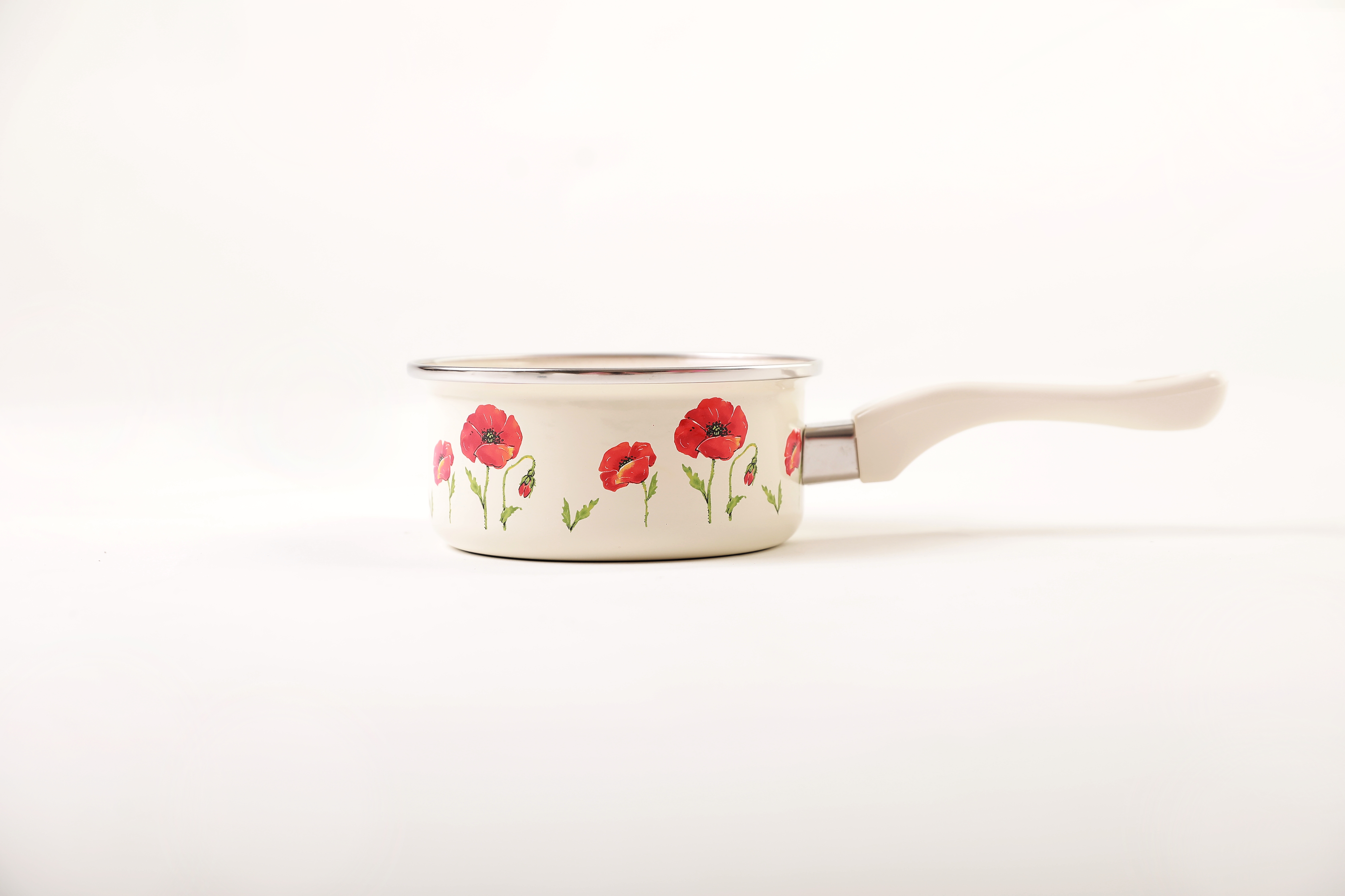 Metalac Smaltovaný randlík s rúčkou 14cm- 1L MAKY KRÉM
