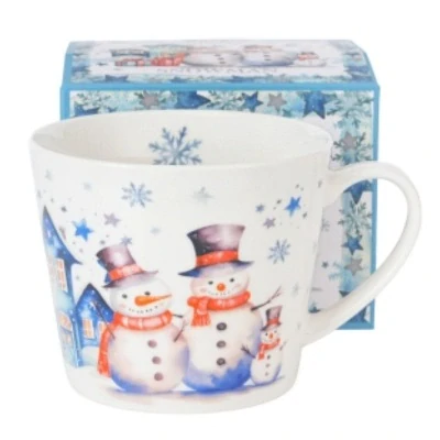 Vianočná šálka JUMBO 600 ml SNOWMAN v darčekovej krabičke