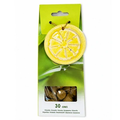 Vonný odpudzovač hmyzu Citronela kužele 30 + miska