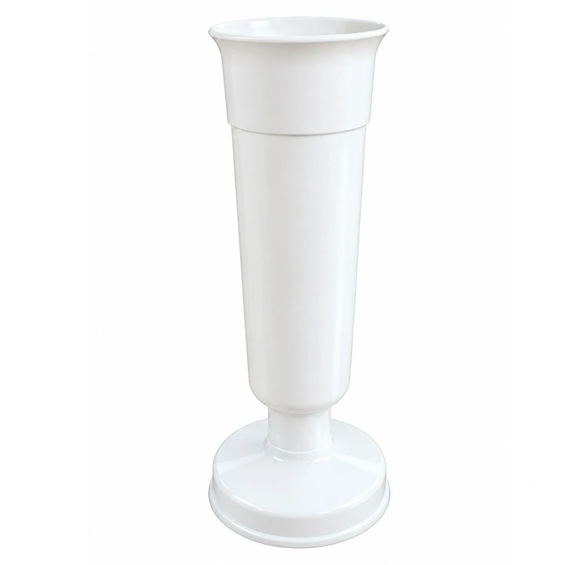 Váza na hrob so záťažou 35 cm biela
