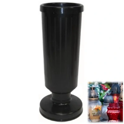 Váza na hrob so záťažou 30 cm čierna