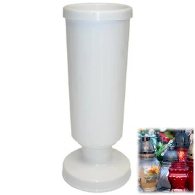 Váza na hrob so záťažou 30 cm biela