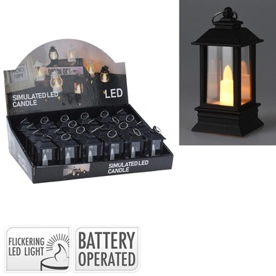 Led lucerna so sviečkou 9 cm