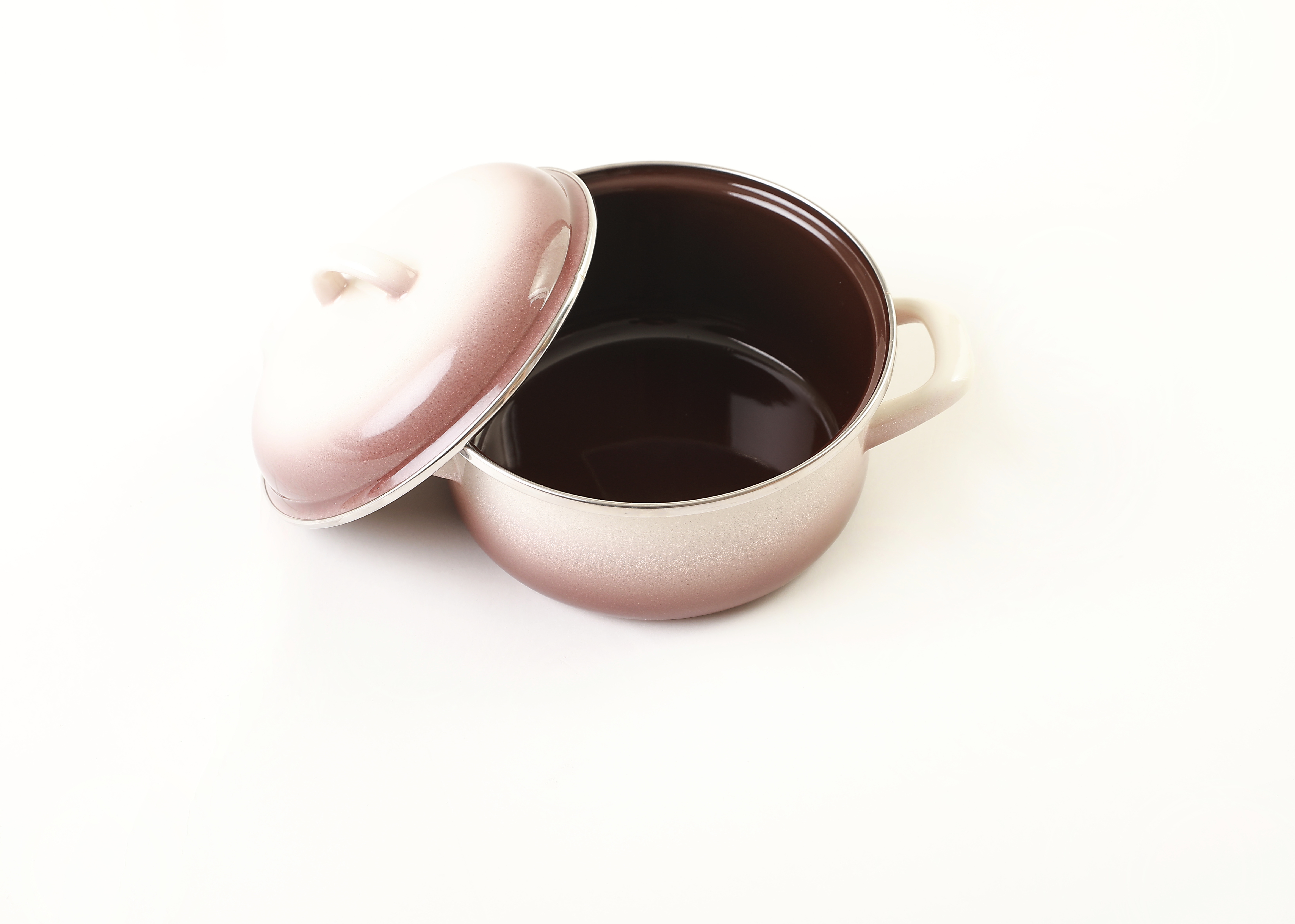 Metalac smaltovaný randlík s pokrievkou 16 cm - 1,5L CAPUCCINO 