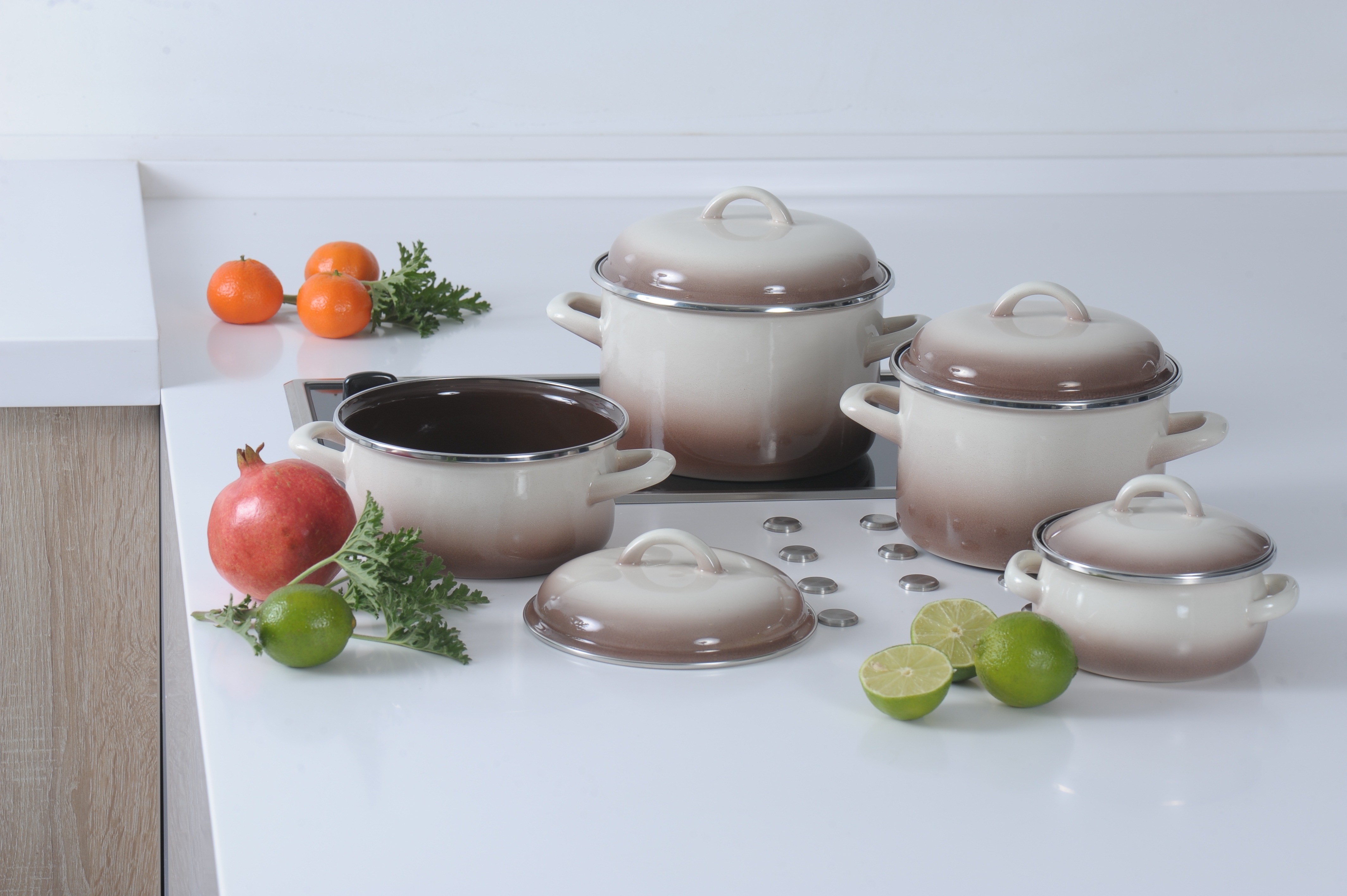 Metalac smaltovaná miska s 2 ušami 16 cm - 1L CAPUCCINO