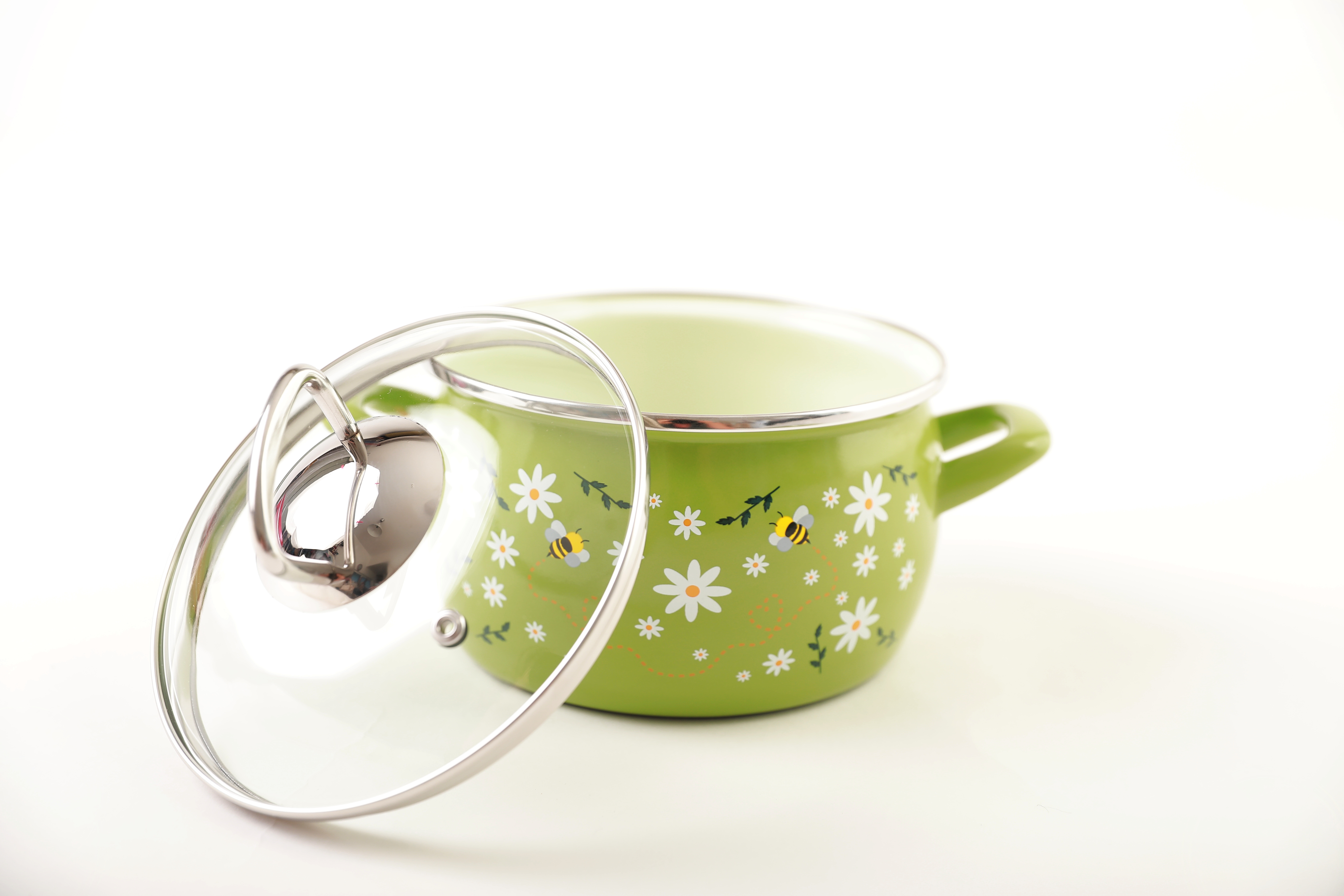 Metalac smaltovaný hrniec s pokrievkou 16cm - 2,20L VČELA