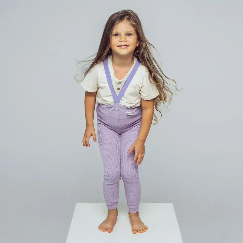 Detské legíny na traky fialové