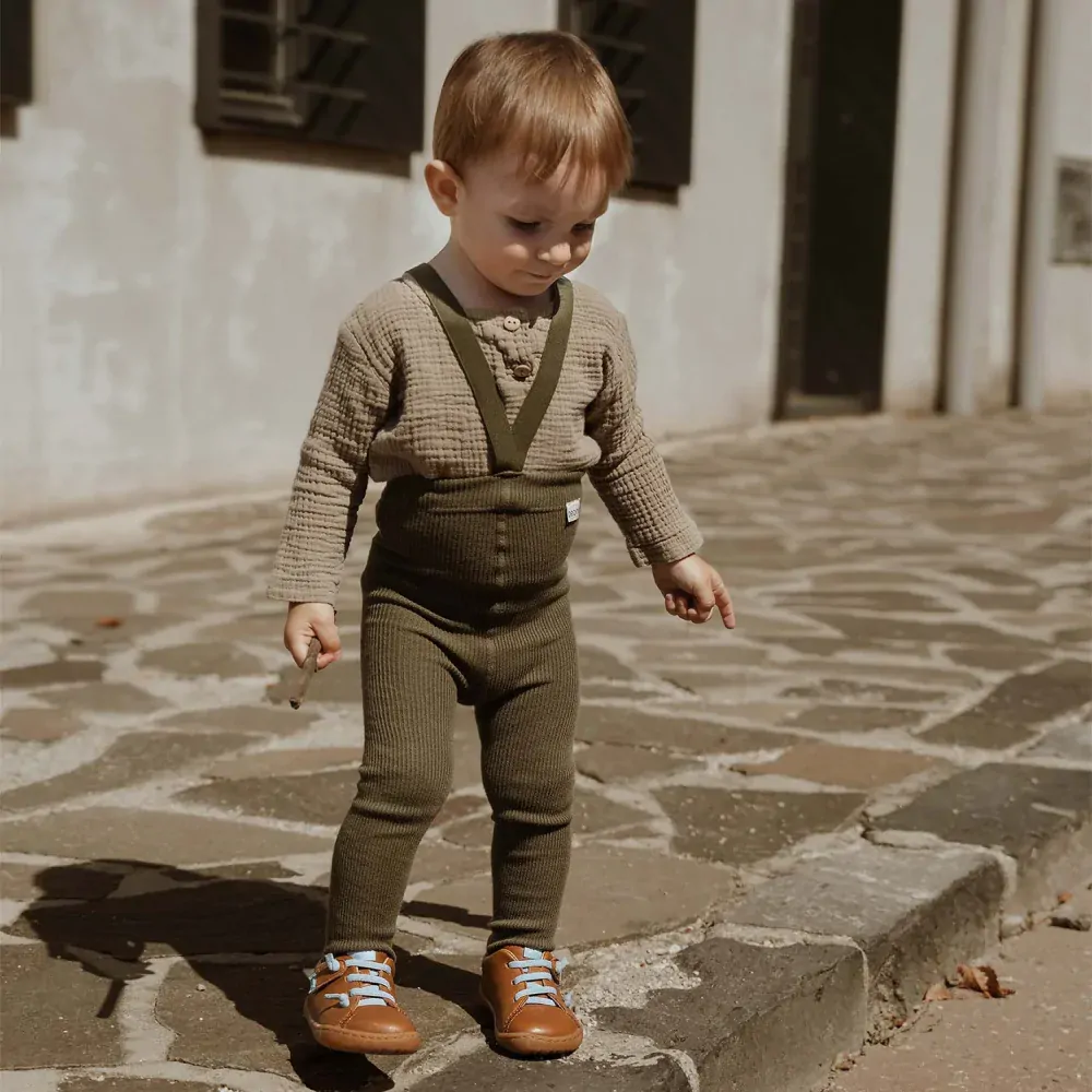 Detské legíny na traky lesná zelená