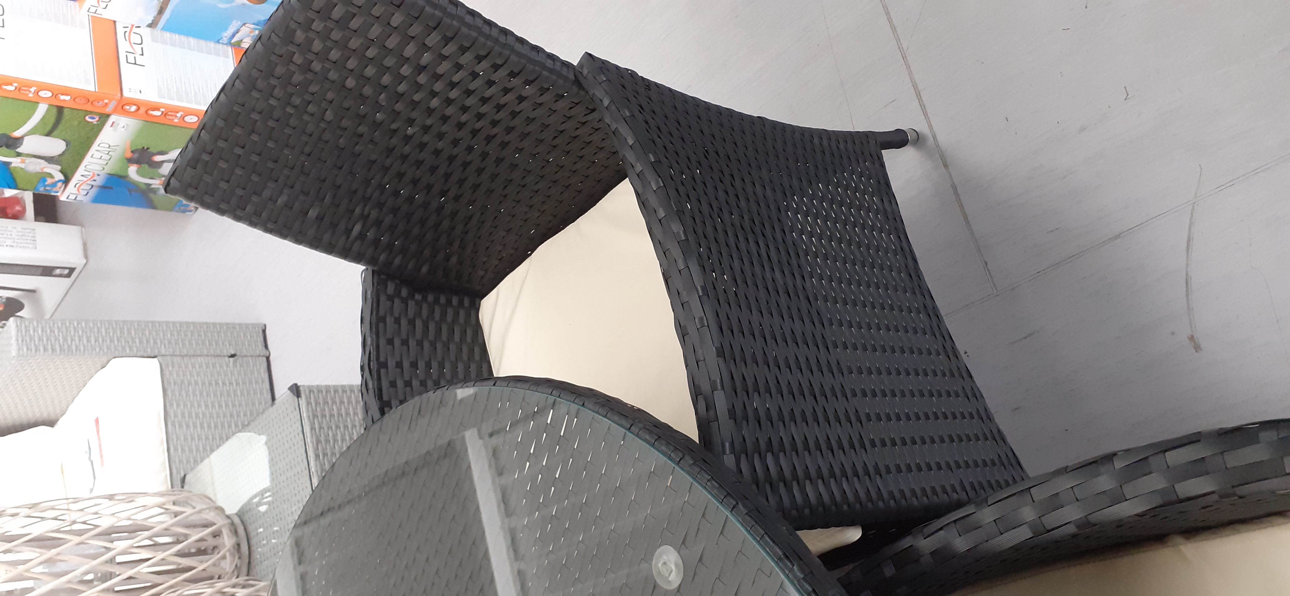 Záhradná súprava nábytku 5 dielna čierno-bézová