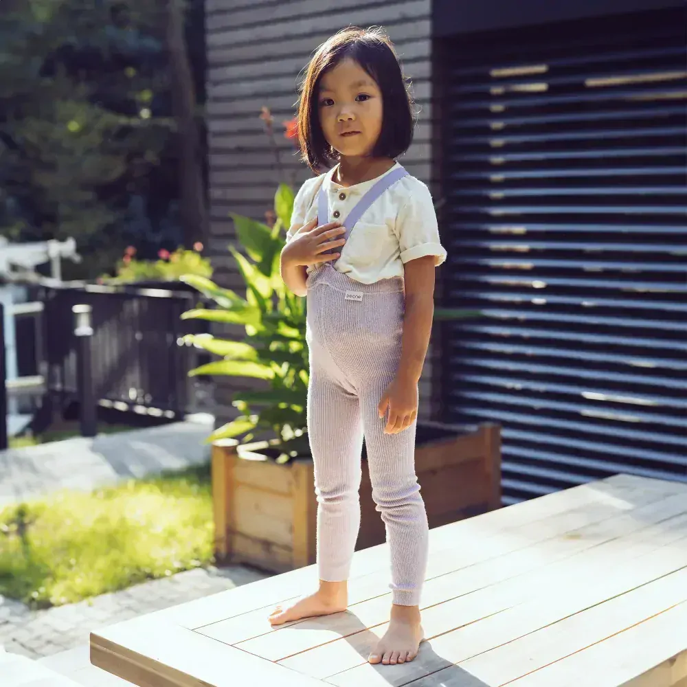 Detské legíny na traky fialové