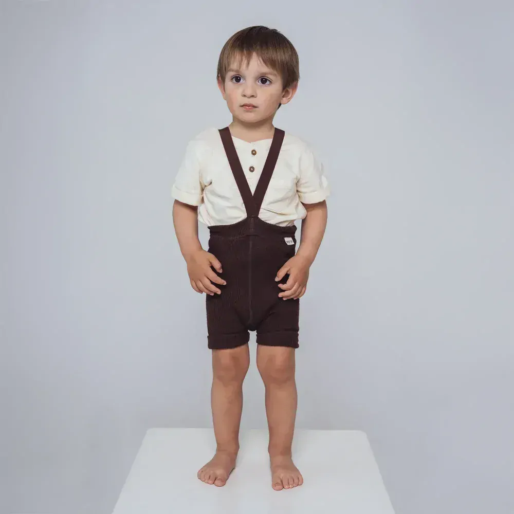 Detské kraťasy na traky čoko hnedé