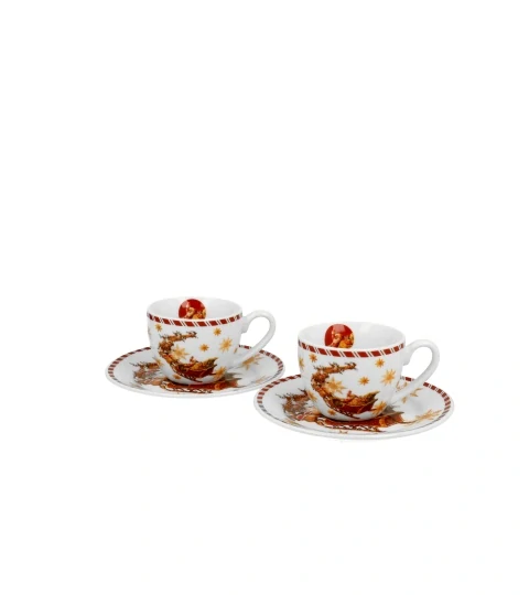 Vianočná šálková súprava 2+2 ks santa sánky