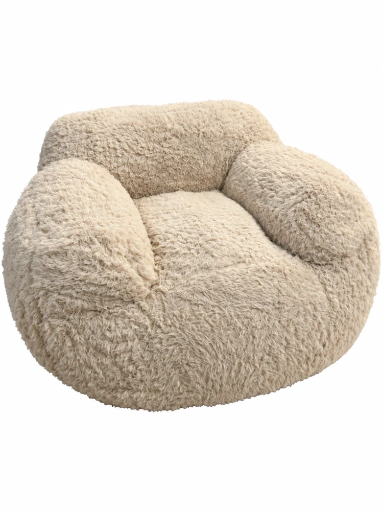 Plyšové kreslo teddy 104x96 krémové