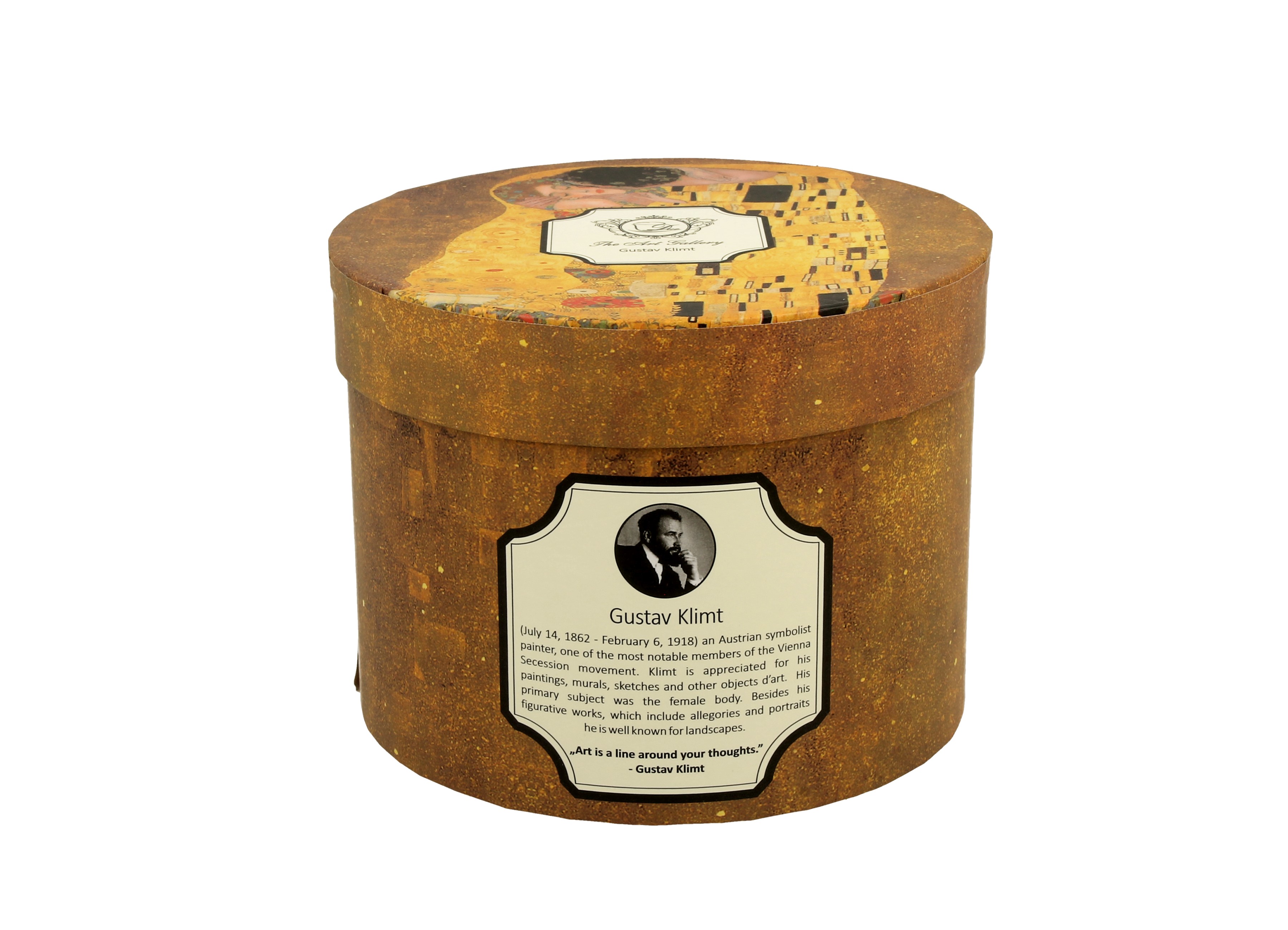 Gustav Klimt Kiss šálka s čajítkom a viečkom 430 ml darčekovo balená