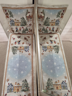 Vianočný gobelínový stredový obrus 45x140 cm snow