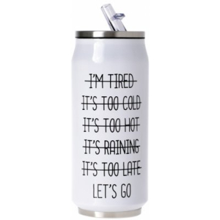 Termoska v tvare plechovky s výklopnou slamkou 500 ml Im tired