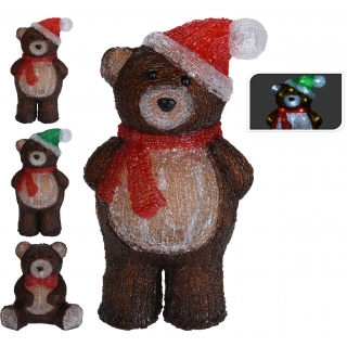 Vianočný akrylový medveď na baterky 34 cm - 40x Led