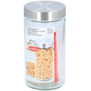 Dóza na potraviny sklo 1500 ml nerezové viečko