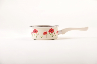 Metalac Smaltovaný randlík s rúčkou 14cm- 1L MAKY KRÉM
