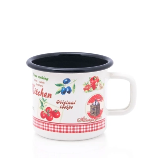 Metalac smaltovaný hrnček 8 cm - 0,4 L retro amerika