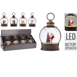 Vianočné snežítko v tvare lucerny LED svietiace 13 cm