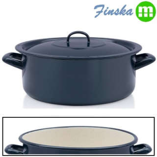 Metalac Smaltovaný randlík 9 L s pokrievkou 30 cm dekor FINSKA