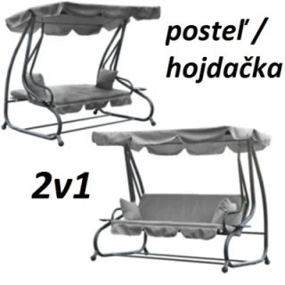 Záhradná hojdačka alebo posteľ 210x120x170 sivá