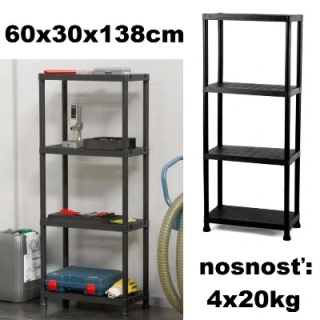 Igotrend regál 60x30x138cm 4 police