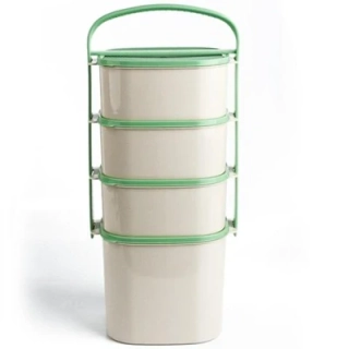 Obedár 4 dielny hranatý 3x1L+1x2L plast