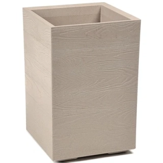 Záhradný kvetináč na kolieskach imitácia dreva KARO 40x40x60 laté