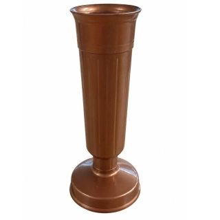 Váza na hrob so záťažou 35 cm medená