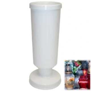 Váza na hrob so záťažou 30 cm biela