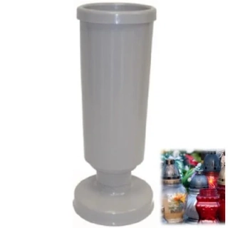 Váza na hrob so záťažou 30 cm sivá